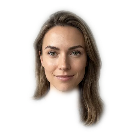 Color analysis demo: a woman's face against the True Winter palette, the wrong colors for her