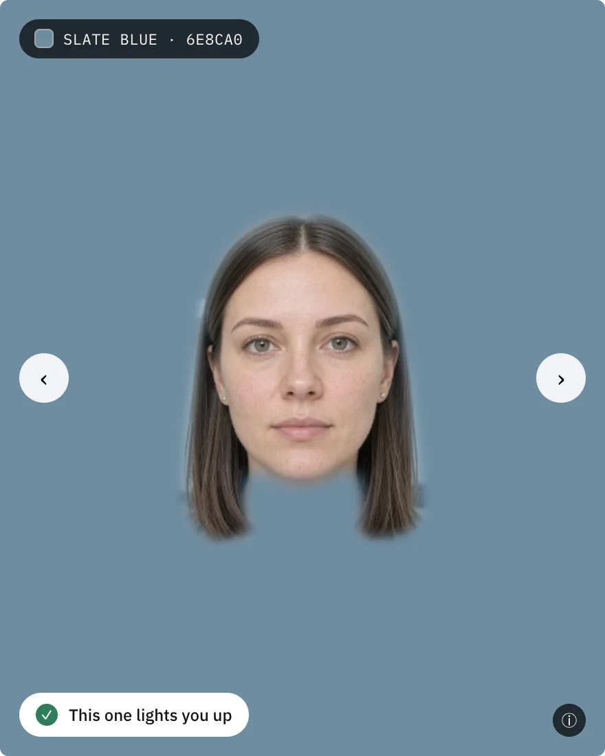 An example face draped against a single Soft Summer color