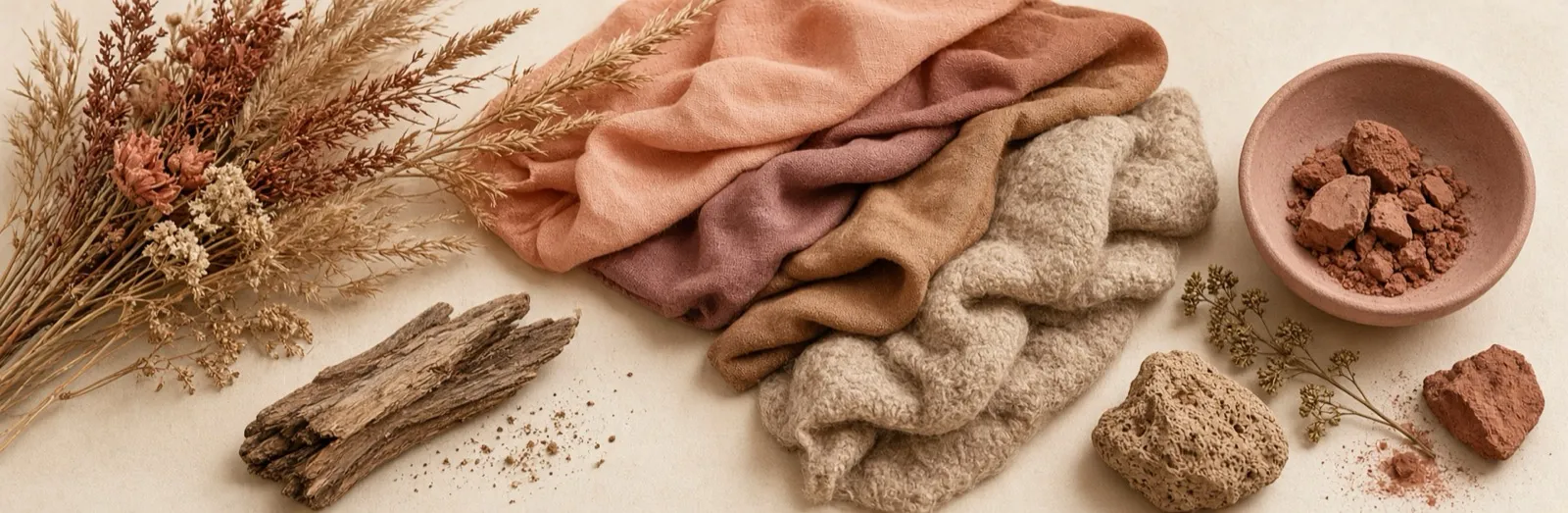 Soft Autumn mood, natural materials and textiles in the season's own palette