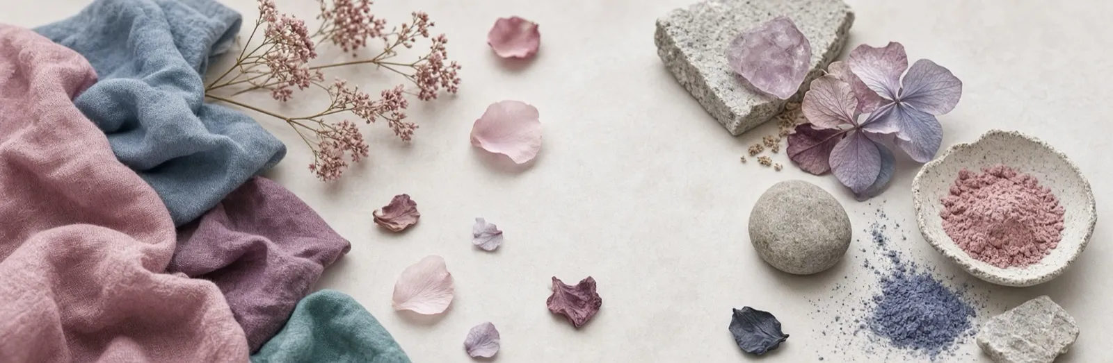 Soft Summer mood, natural materials and textiles in the season's own palette